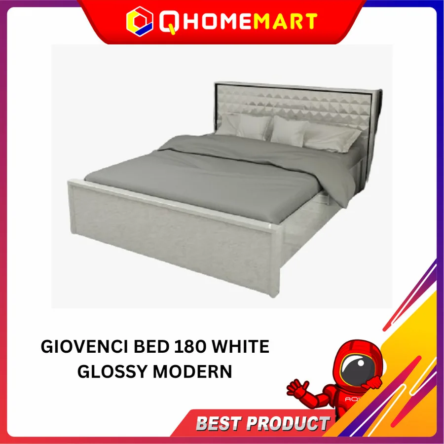 Giovenci Bed Divan Tempat Tidur White Glossy Modern - 160x200