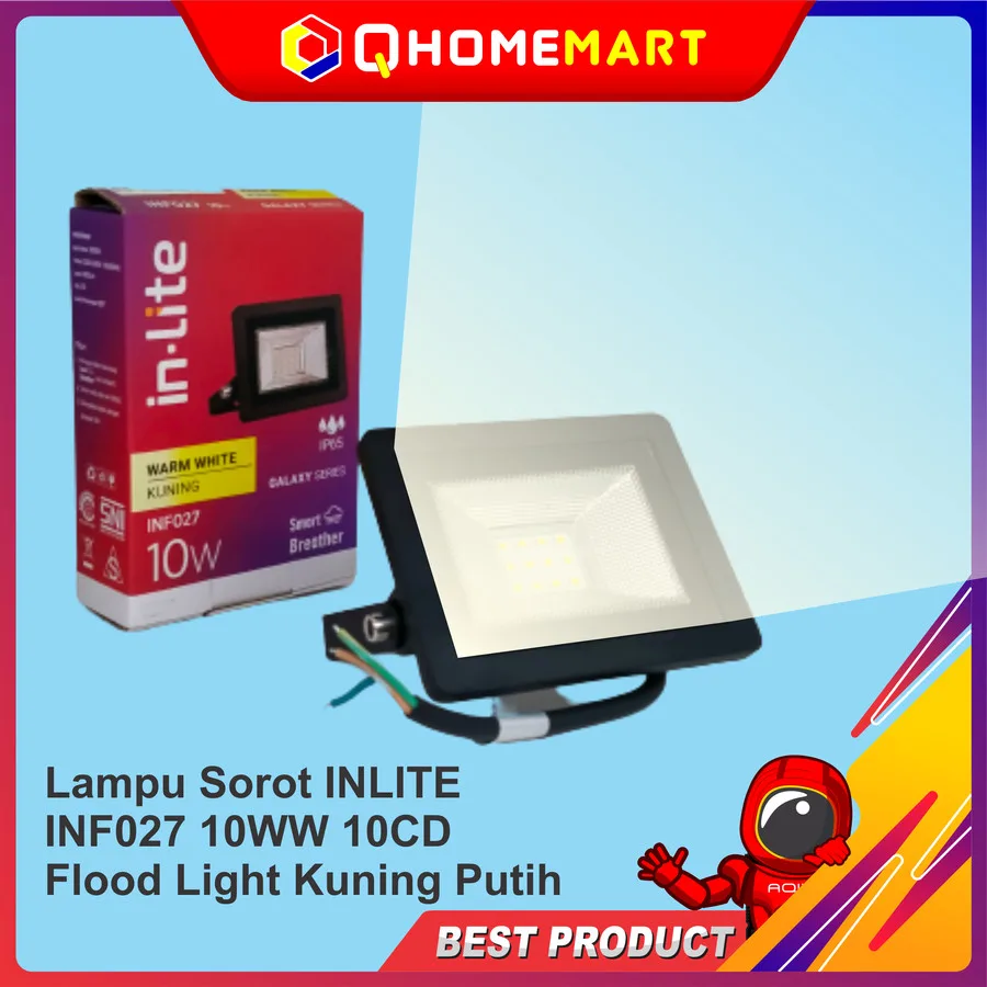 Lampu Sorot INLITE INF027 10WW 10CD Flood Light Kuning Putih - PUTIH