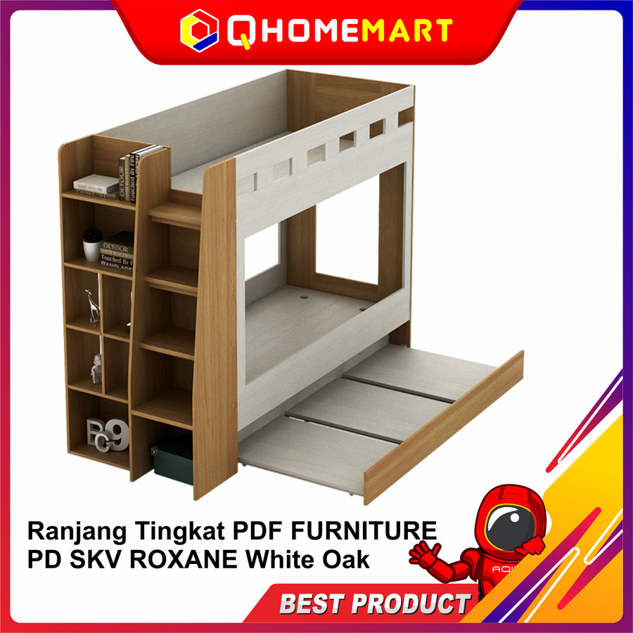 Ranjang Tingkat PDF FURNITURE PD SKV ROXANE White Oak